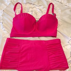 2 piece high waist swimsuit